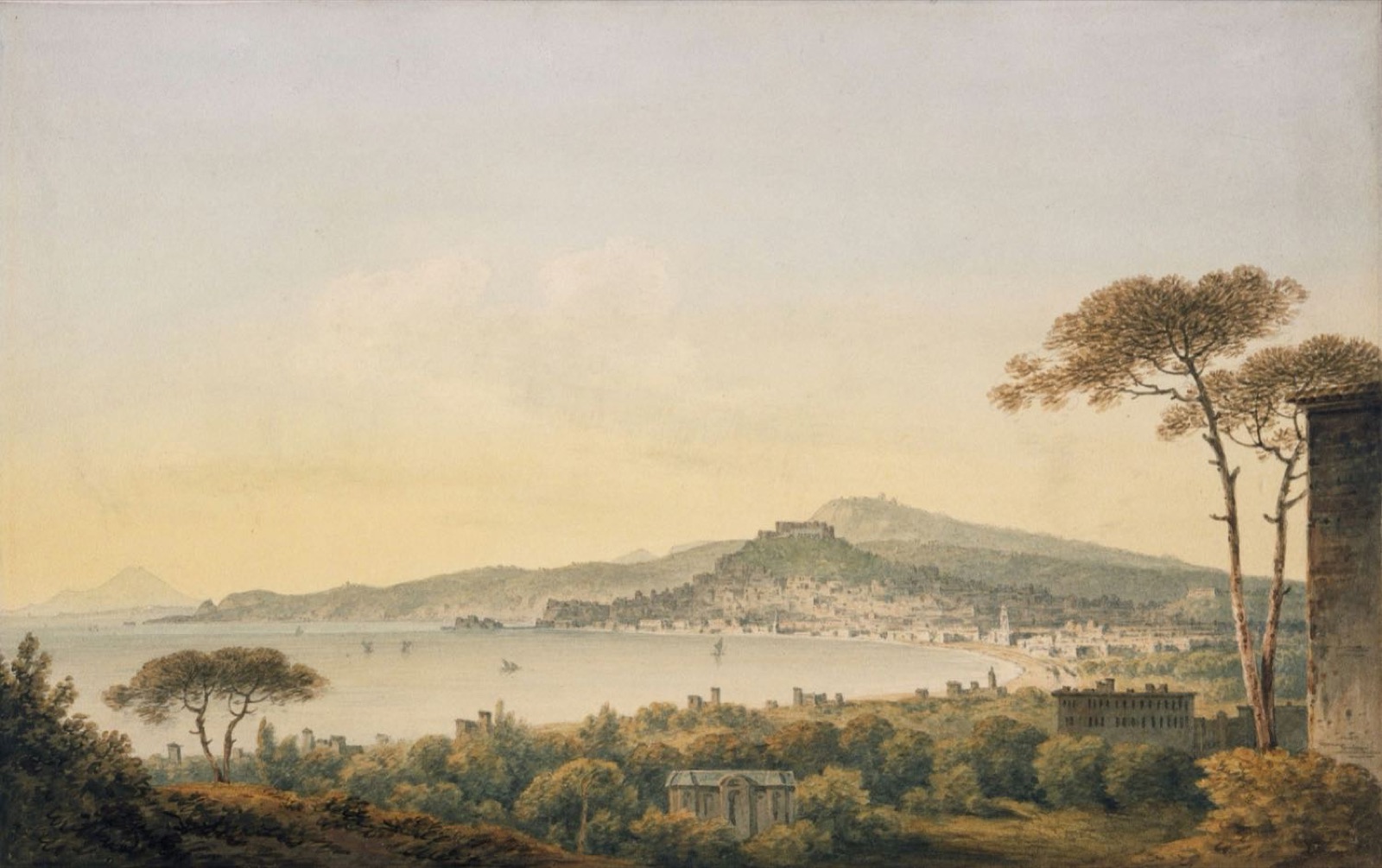 A nineteenth-century Italian landscape in warm light