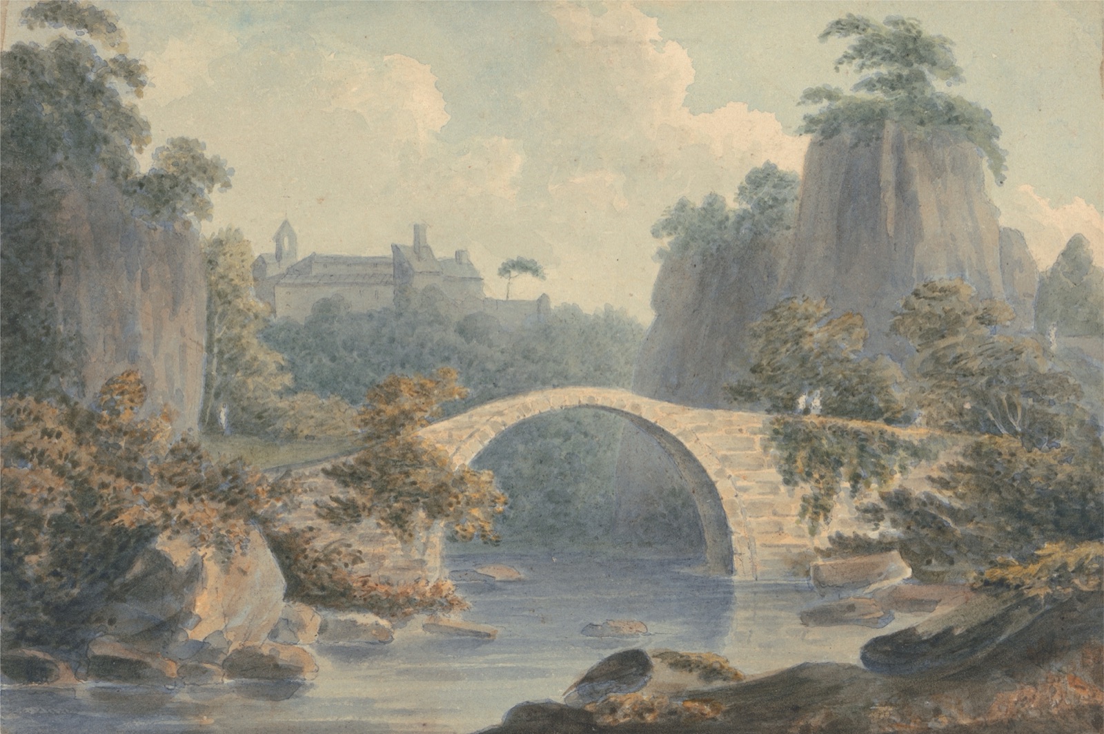 A 19th-century painting of a southern Italian dairy with fresh cheese on a marble slab.